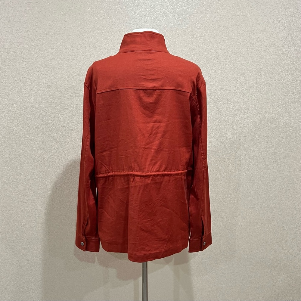 32 Degrees Cool Orange Red Linen Blend Trace Drawstring NWT Jacket Size Medium - Picture 4 of 10
